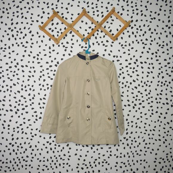 Weather Tamer Lightweight Button Front Hooded Girls Jacket - Picture 1 of 7